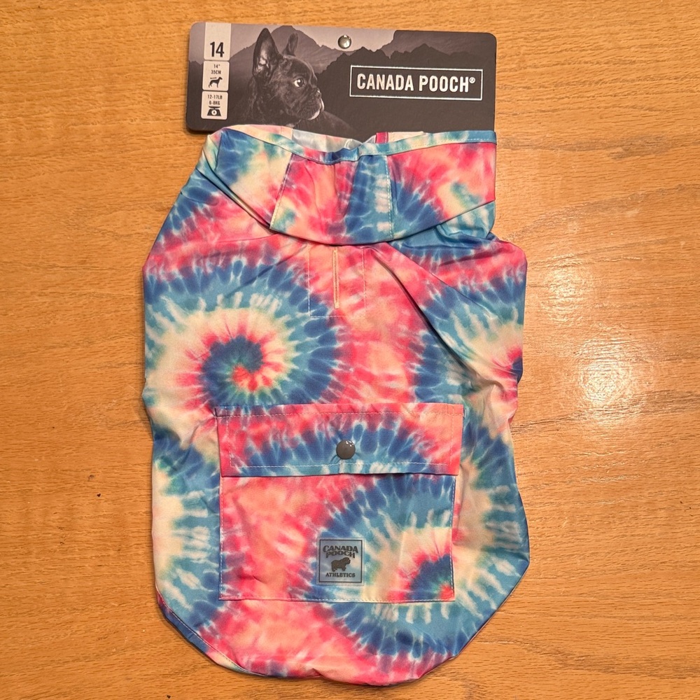 Canada Pooch Tie-Dye Pick Me Poncho raincoat